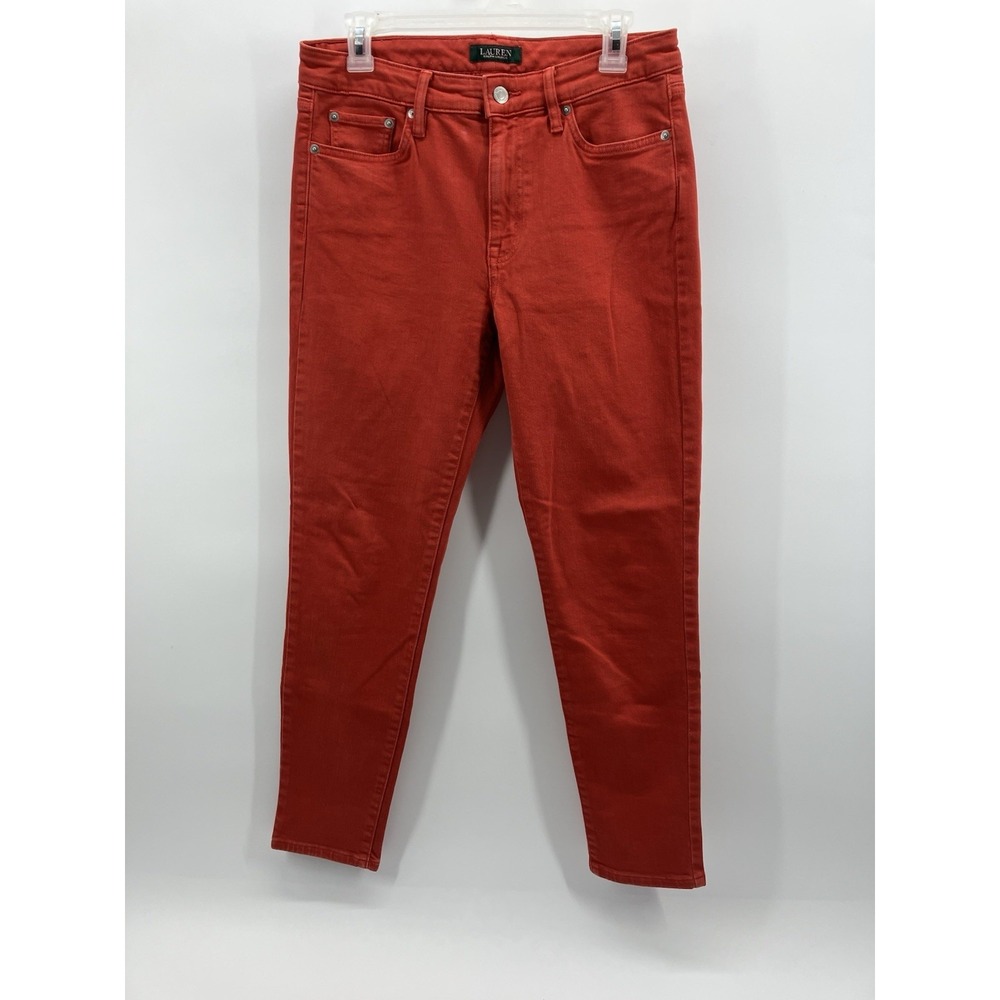 Lauren Ralph Lauren premier skinny jeans size 8 inseam 27 Red - Picture 6 of 7